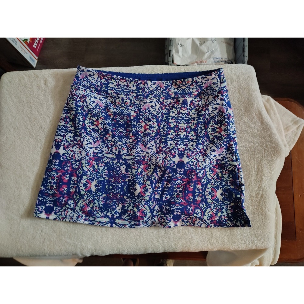 Tranquility by Colorado Clothing Womens Blue Pink Medallion Athletic Skort Small